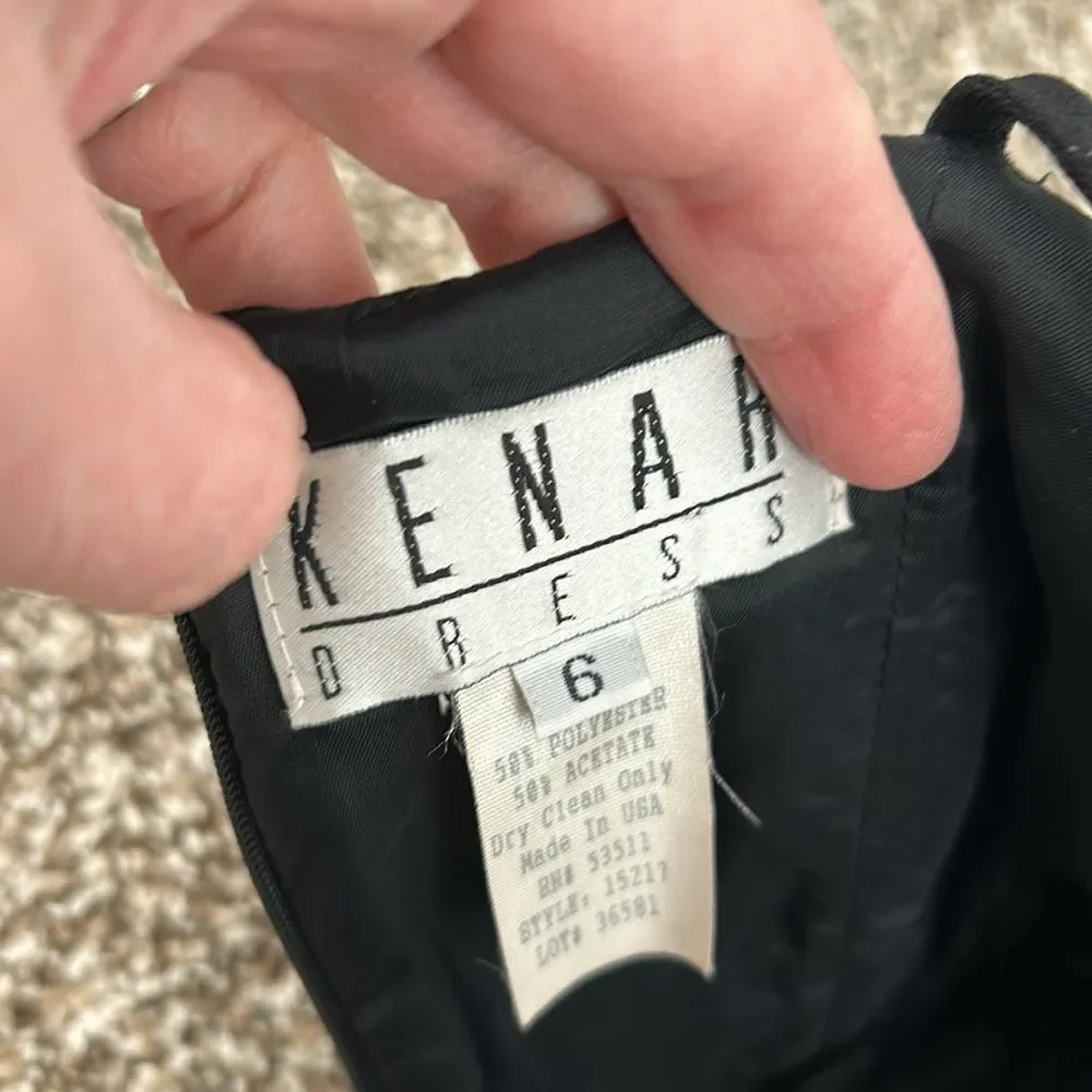 Vintage Kenar Dress Formal Sleeveless Black Maxi Crocheted Dress - Picture 13 of 15